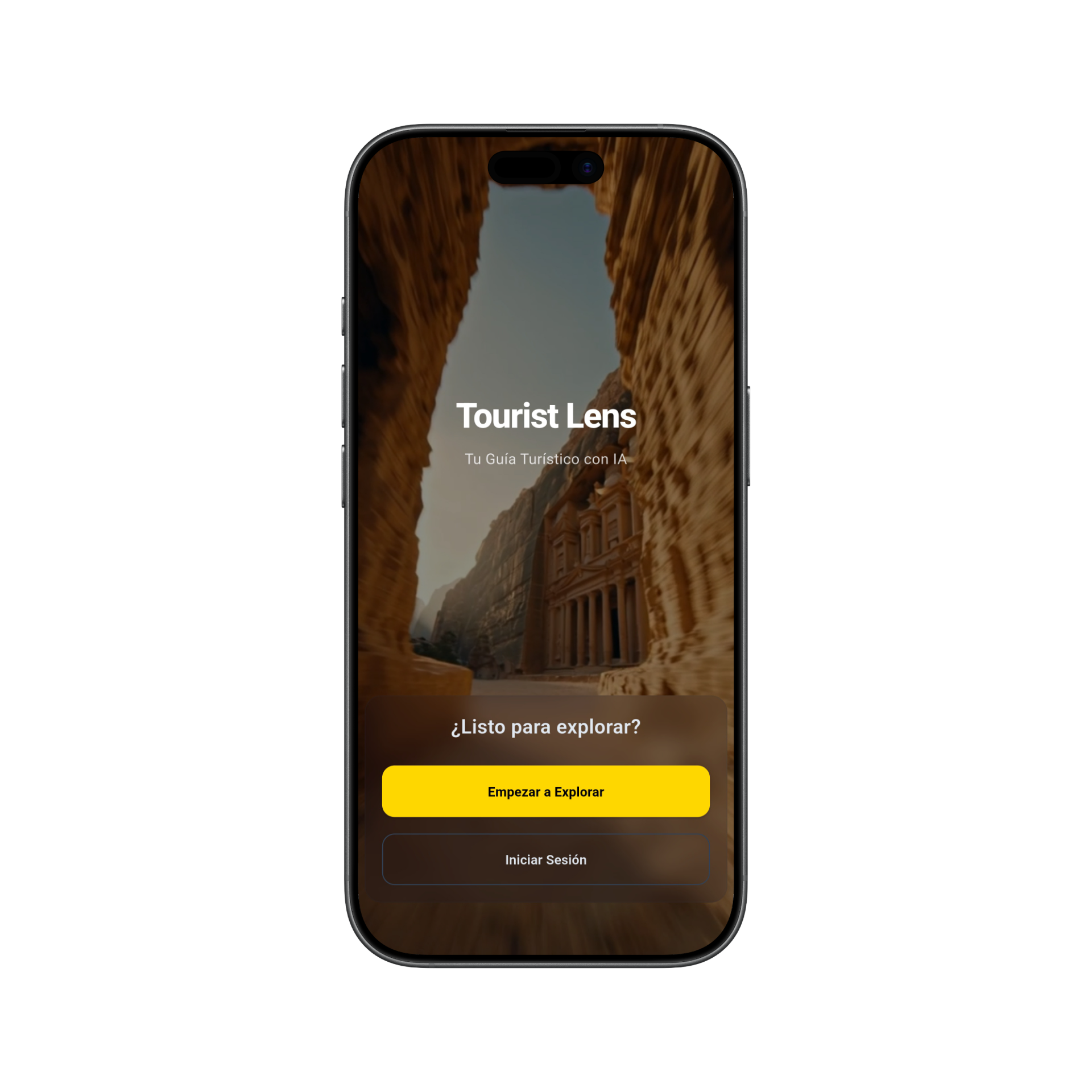 Tourist Lens welcome screen